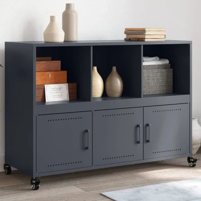 Afbeelding van Dressoir 100,5x39x72 cm koudgewalst staal antracietkleurig