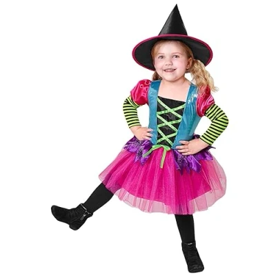 Afbeelding van Widmann Heks &amp; Spider Lady Voodoo Duistere Religie Kostuum Hulla Meisje Multicolor Maat 104 Halloween Verkleedkleding