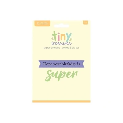 Afbeelding van CC Tiny Treasures Collection Clearstamp/Snijmal Super Birthday
