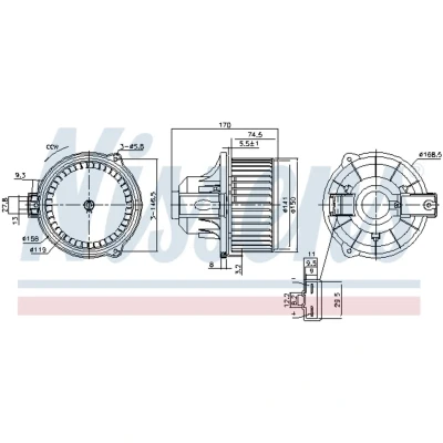 Afbeelding van NISSENS 87548 Interieurventilator Zonder ingebouwde regelaar LAND ROVER: Range Rover Sport, Discovery 3