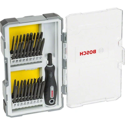 Image de BOSCH 2607017320 Jeu d&#039;embouts de tournevis Extra dur avec manche et porte embouts 37 pièces
