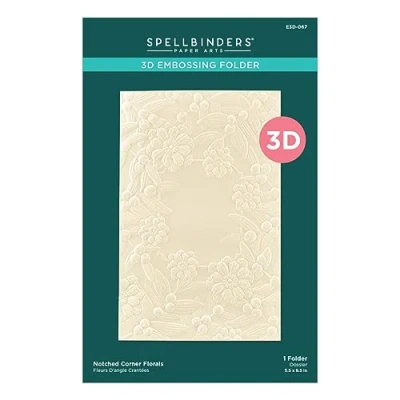 Afbeelding van Spellbinders Notched Corner Florals 3D Embossing Folder (E3D 067)