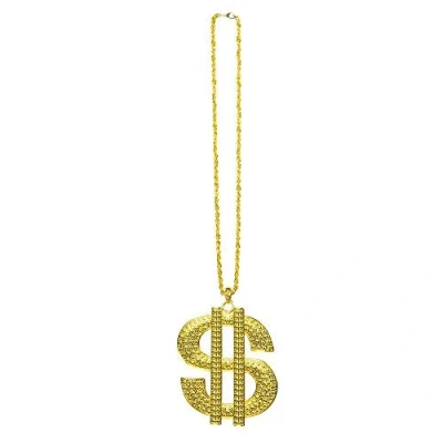 Afbeelding van Boland Ketting Dollar (11 cm) Goud Volwassenen Vrouwen Pooier Pimps and Ho&#039;s