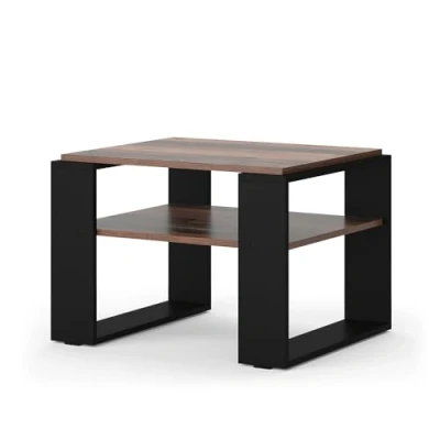 Afbeelding van Vicco Salontafel Helm, Antiek hout/Zwart, 65.6 x 46.2 cm met plank