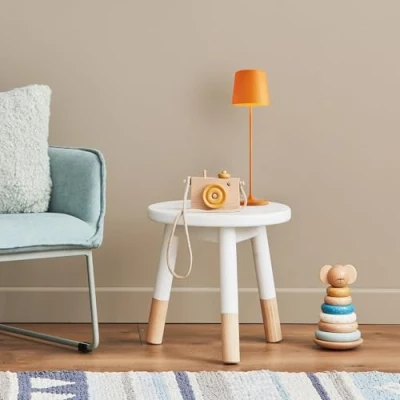 Afbeelding van Lightbox Led tafellamp voor binnen en buiten, 37 cm hoog, diameter 10 cm, mat oranje, met touch dimmer, mobiel, draadloos, draagbaar, USB oplaadbaar, batterij
