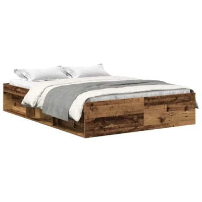 Afbeelding van vidaXL Bedframe zonder matras bewerkt 120x190 cm hout oud