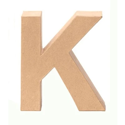 Afbeelding van Glorex 6 2029 111 Papp letter K, van bruin karton, ca. 17,5 x 5,5 cm groot, om te beschilderen en beplakken, voor servettechniek decopatch, ideaal als decoratie