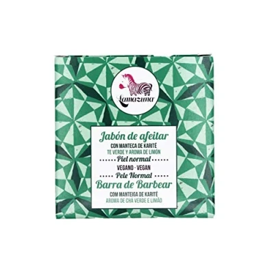 Image de Pain de rasage solide peau normale Thé vert Citron LAMAZUNA