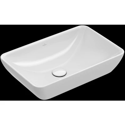 Afbeelding van Villeroy &amp; Boch Venticello semi inbouw opzetwastafel zonder kraangat 55x36cm met overloop wit