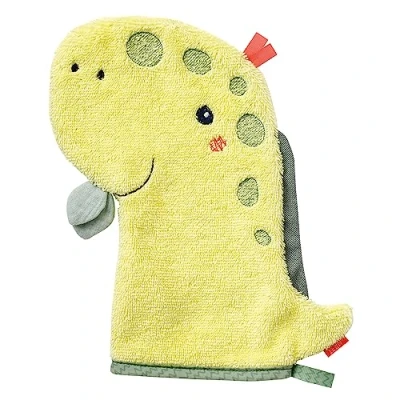 Afbeelding van Dino Washandje met diermotief voor vrolijk badplezier, baby&#039;s en kinderen vanaf 0+ maanden