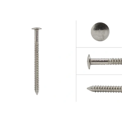 Afbeelding van Wovar Bolkop Ringnagels voor Gevelbekleding RVS A4 2.6 x 40 Doos 500 Gram