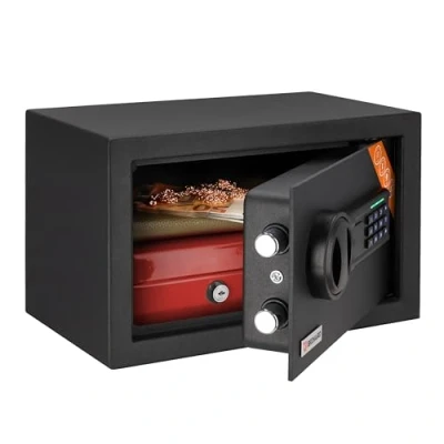 Afbeelding van Brihard Home elektronische kluis, compacte kluis voor thuis, 20 x 31 cm, met digitale code, led, krasbestendige afwerking