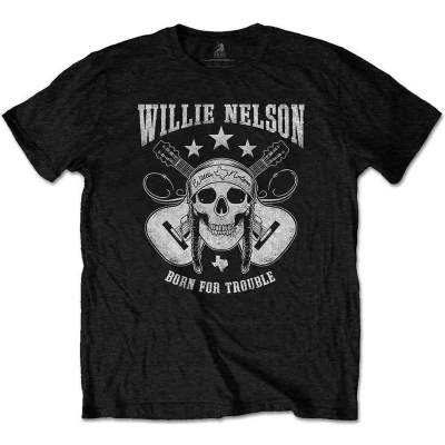 Afbeelding van Willie Nelson Skull Heren T shirt 2XL Zwart