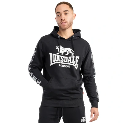 Afbeelding van Lonsdale Normale Passform Scousburgh Hoodie, Heren, Maat: XL, Black white