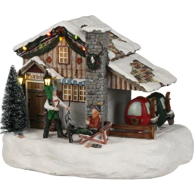 Afbeelding van Luville Kerstdorp Miniatuur Pistehotel L22,5 x B17 H18,5 cm
