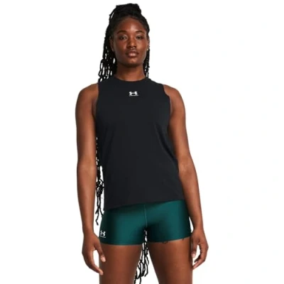 Afbeelding van Under Armour Campus Muscle TANK Top Black / white, Dames, Maat: Large, white