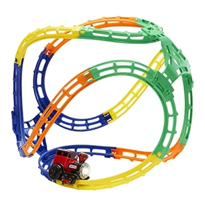 Afbeelding van Little Tikes Tumble Trein, interactief motorspeelgoed met lichten en geluiden, verstelbare rails, treinen voor kleuterschool, bevordert actief creatief spelen, 3 jaar meer