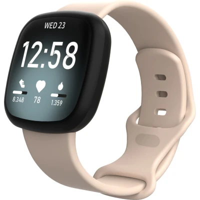 Afbeelding van Fitbit Versa 3 &amp; 4 / Sense 1 2 Sportbandje Lichtroze Maat: S/M