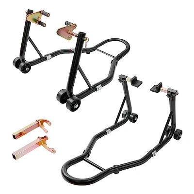 Image de VEVOR Béquille Moto pour Roue Arrière Charge 0,39 T d&#039;Atelier avec Bras Réglable Support de en Acier Lève Compatible d&#039;Un Diamètre 350 mm Réparation Entretien Domicile