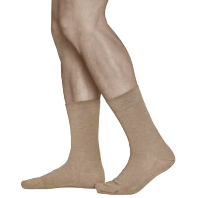 Afbeelding van VITSOCKS Merino wollen stadssokken 80% fijn warm heren (3 paar) ademend, Beige
