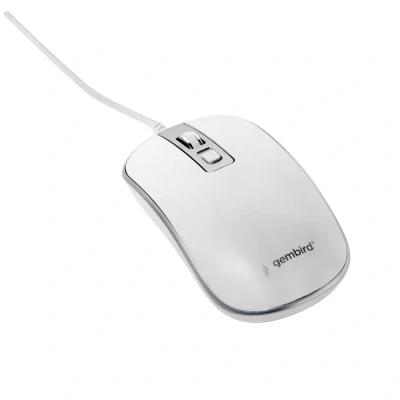 Afbeelding van 4 knops optische muis, USB, wit/zilver