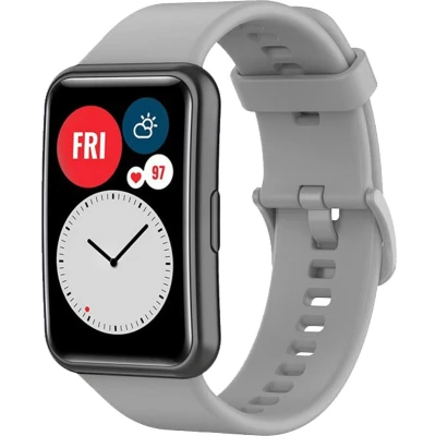 Afbeelding van iMoshion Bandje Geschikt voor Huawei Watch Fit Siliconen band gekleurde gesp met installatiehulp Grijs