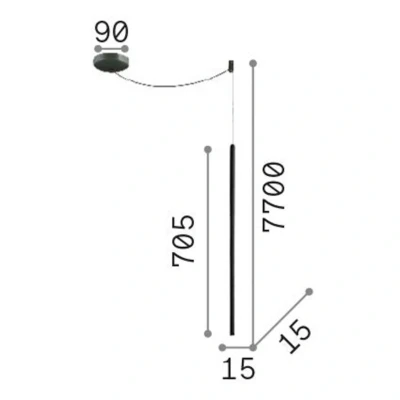 Afbeelding van Ideal Lux hanglamp Filo messingkleurig, lange kabel