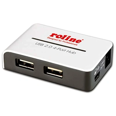 Afbeelding van Roline USB combi hub 4 poorten Wit