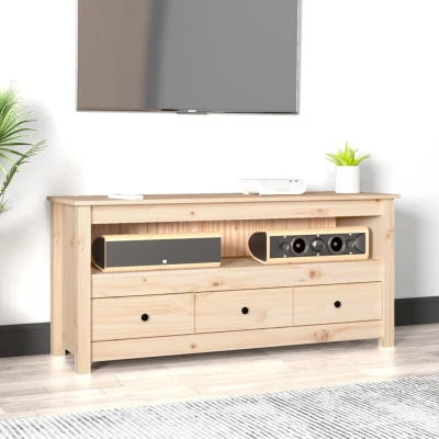 Afbeelding van Tv meubel 114x35x52 cm massief grenenhout