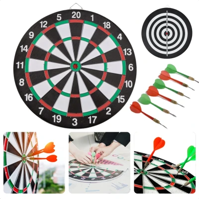 Afbeelding van Cheqo Dubbelzijdig Dartbord met Dartpijlen Inclusief 6 Darts Darten Dart Bord