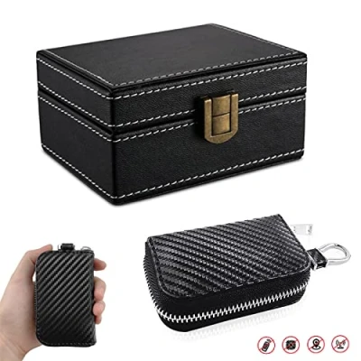 Afbeelding van FOVNOT RFID sleutel voor autosleutels, anti starthulp, Faraday kooi, signaalblokkering, bescherming sleutels, auto, free hacking, Keyless Go (1 box + 1 sleutelhoes)
