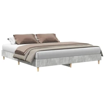 Afbeelding van vidaXL Bedframe zonder matras 200x200 cm spaanplaat betongrijs