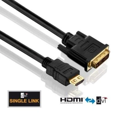 Image de Purelink Câble Hdmi Dvi Pureinstall Serie Avec Connecteurs Plaqués Or 24 Carats, Résolution Fullhd 1080P, 1920X1200, Compatible Deep Color Et X.V.Color, Prise Mâle A Vers Single Link D (18+1), Triple Blindage Sls (Se
