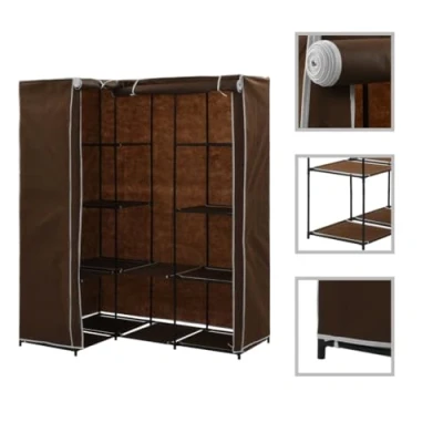 Image de vidaXL Garde robe d&#039;angle Marron 130x87x169 cm282450