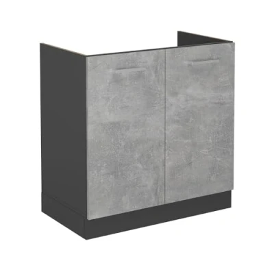 Afbeelding van Vicco Wastafelkast R Line, Beton/Antraciet, 80 cm zonder werkblad