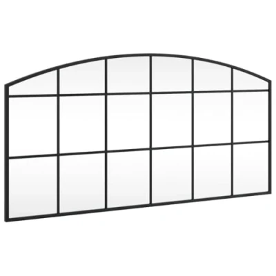 Afbeelding van Wandspiegel boog 100x50 cm ijzer zwart