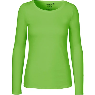 Afbeelding van Ladies Long Sleeve T Shirt met ronde hals Lime XS