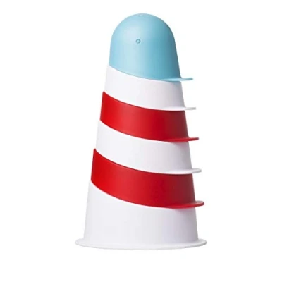 Afbeelding van Ubbi Lighthouse Stacking Cups Bath Toys, Inclusief 6 Cups, Peuter Badtub Speelgoed, Vaatwasser Veilig Baby Speelgoed