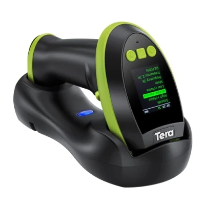 Afbeelding van Tera 2D Barcodelezer: 3 in 1 USB Bedraad 2.4G Bluetooth Handdouche Code Barcode Draadloos Geheugen met Ercan 1D QR voor Inventaris Tablet iPhone Android iOS PC POS Laptop