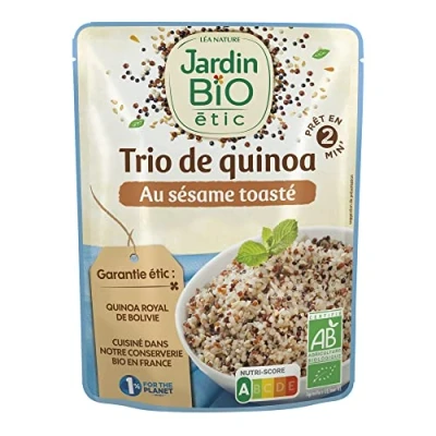 Afbeelding van Jardin BiO étic Quinoa trio met geroosterde sesam biologisch zout AB gecertificeerd zak van 220 g
