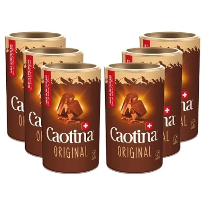 Image de Caotina chocolat à boire original Poudre de Cacao pour chaud avec véritable suisse le plus fin durable et certifié (6 x 200 g)