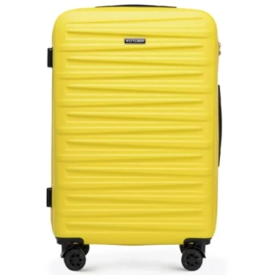 Afbeelding van WITTCHEN Skyspeed Line Harde ABS koffer, reiskoffer, trolley, cijferslot, telescopische handgreep, 4 wielen, Geel., Middelgrote koffer