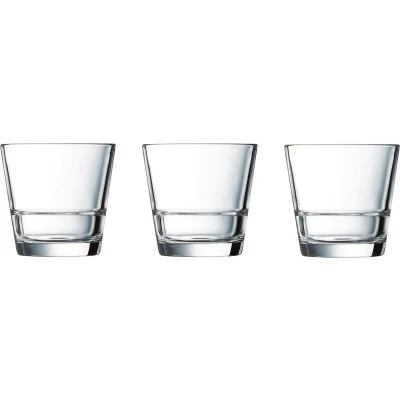Afbeelding van 6x Tumbler waterglazen transparant stapelbaar 210 ml Glazen Drinkglas/waterglas/sapglas