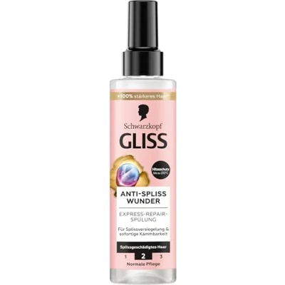 Afbeelding van Gliss Kur Express Miracle Anti Splijten Conditioner (200 ml) herstelt beschadigde vezels voor duurzame afdichting en perfecte kammen