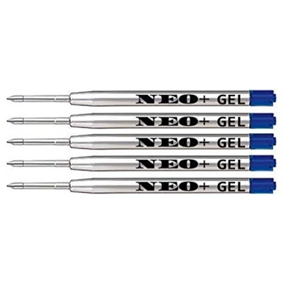 Afbeelding van Gel balpenvullingen, langdurige vullingen, 0,5 mm fijne punt, compatibel met Parker balpennen. G2 stijl navulling gemaakt in Duitsland (5 x blauwe gelinkt)
