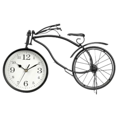 Afbeelding van Bordsklocka Fiets Zwart Metaal 36 x 22 7 cm (4 Stuks)
