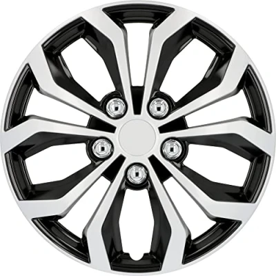 Afbeelding van Cartrend 75568 wieldoppen set van 4 Daytona zwart/zilver 15 inch