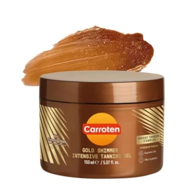 Image de Carroten Gold Shimmer Intensive Tanning Gel 150 ml Tan Express Accelerator for Shine Brown Sunbed Sunscreen without SPF Summer
