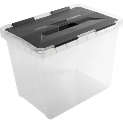 Afbeelding van Onyx opbergbox 15L transparant antraciet