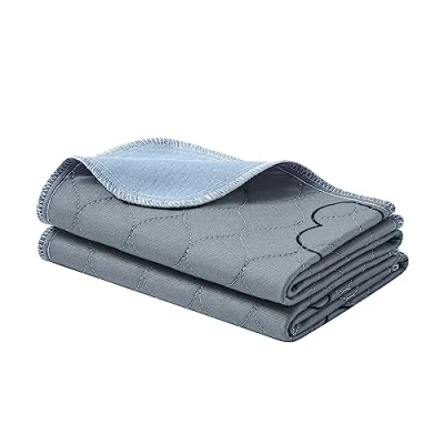Afbeelding van Feandrea PTD018G01 Set van 2 absorberende, herbruikbare, waterdichte en slipvaste matten voor honden, katten konijnen 61 x 46 cm Grijs Maat S